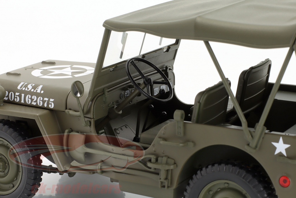 Welly 1:18 Jeep Willys MB と ソフトトップ US Army 建設年 1941 オリーブグリーン 18055Hgn モデル 車  18055Hgn 4891761180362