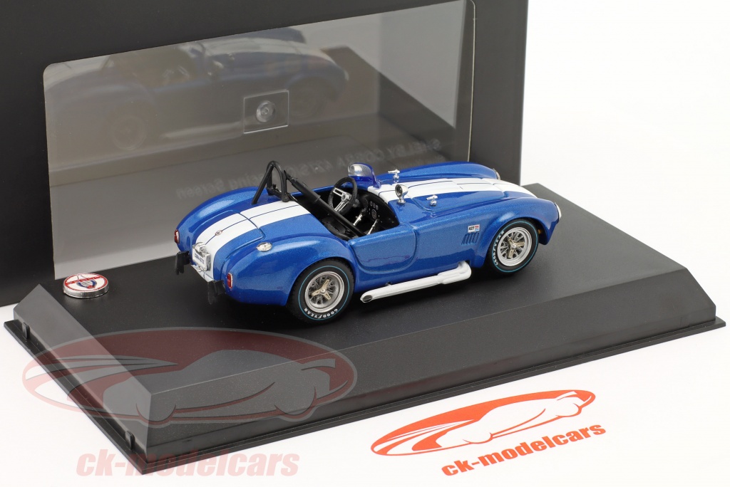 Flipper Flipper premie Kyosho 1:43 Shelby Cobra 427 S/C Spider Racing Screen blauw metalen  03019MBL model auto 03019MBL 4548565416769