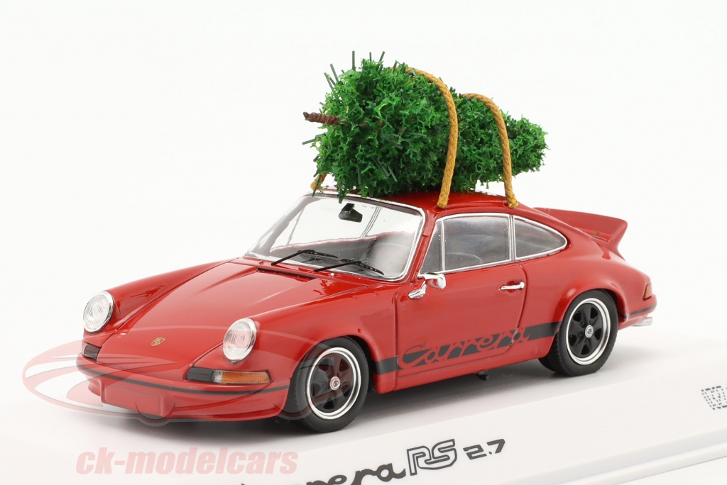 Spark 1:43 Porsche 911 Carrera RS 2.7 と クリスマスツリー 赤