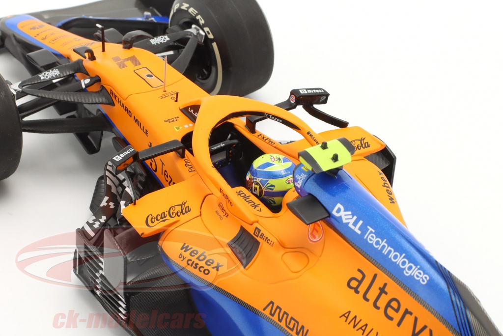 Minichamps 530213304 1:18 Mclaren F1 Team MCL35M-Lando Norris-2nd Place  Italian GP 2021 Collectible Miniature Car, Multicoloured