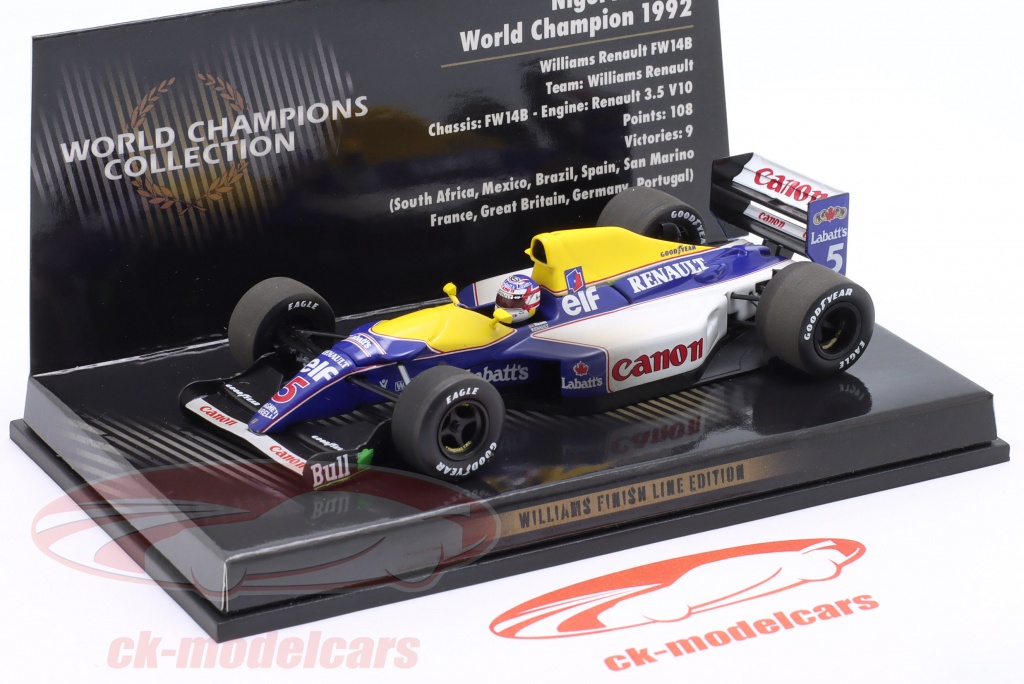 Minichamps 1:43 N. Mansell Williams FW14B Dirty Version #5 formula 1 ...