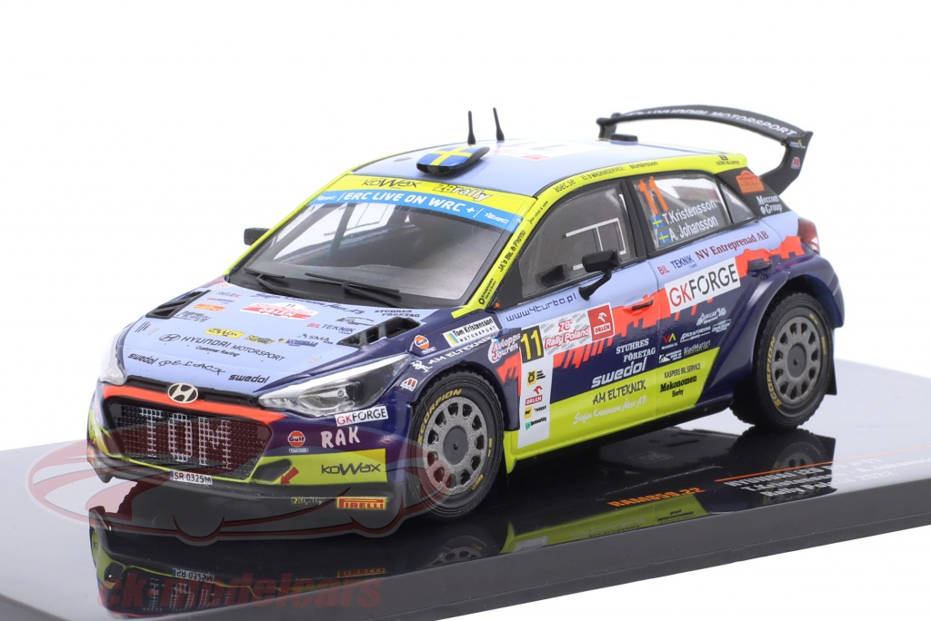 Ixo 1:43 Hyundai i20 R5 #11 2nd rally Poland 2022 Kristensson 