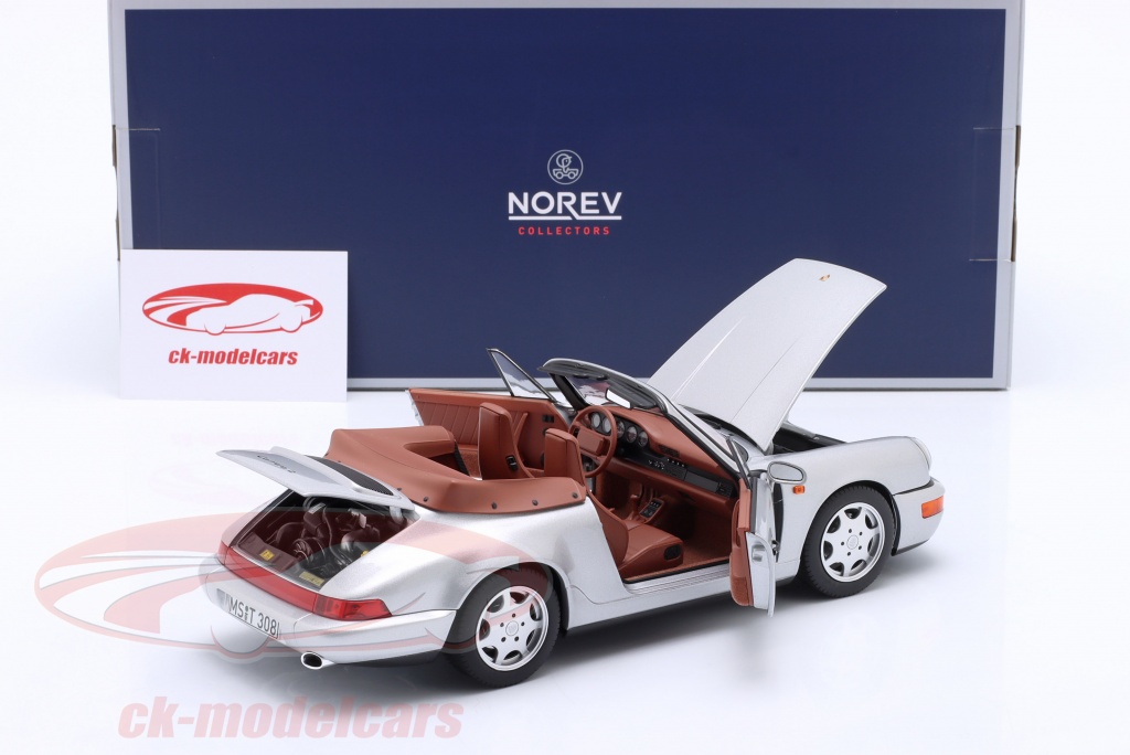 Norev 1:18 Porsche 911 (964) Carrera 2 コンバーチブル 建設年 1990 銀 187330 モデル 車  187330 3551091873303