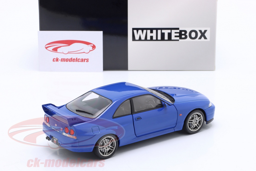 WhiteBox 1:24 Nissan Skyline GT-R (R33) RHD year 1997 blue WB124172-O model  car WB124172-O 4052176761571