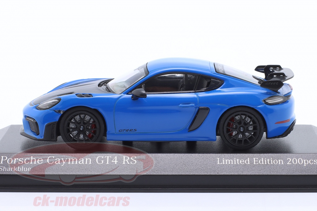 Minichamps 1:43 Porsche 718 (982) Cayman GT4 RS 2021 青 / 黒 リム