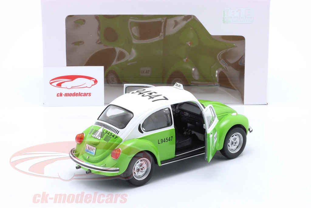 Solido 1:18 Volkswagen VW Beetle 1303 year 1974 taxi green / white 