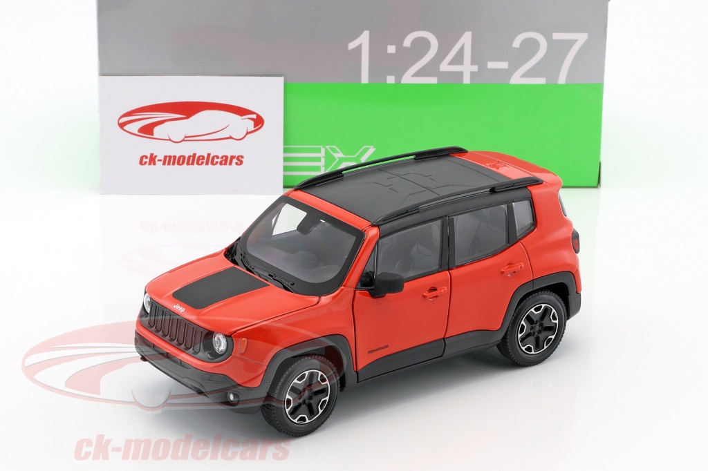 Welly 1 24 Jeep Renegade Trailhawk 築 16 オレンジ 黒 モデル 車