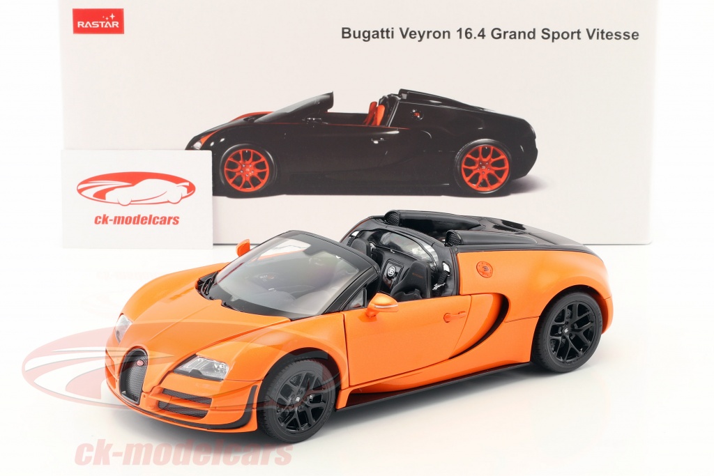 Rastar 1:18 Bugatti Veyron 16.4 Vitesse Modellauto Sport RAT43900or Grand / orange schwarz CK23118 CK23118