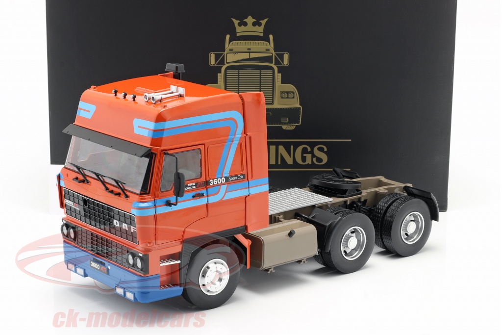 Road Kings 1:18 DAF 3600 SpaceCab Truck year 1986 orange / blue 
