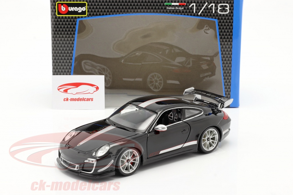 Bburago 1:18 ポルシェ 911 (997) GT3 RS 4.0 年 2011 黒 / 銀 18 