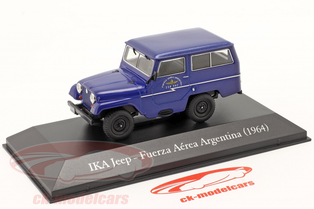 Shuraba Regenachtig Bejaarden Hachette 1:43 IKA Jeep leger luchtmacht Argentinië bouwjaar 1964 blauw  G1G2A018 model auto G1G2A018 SER18