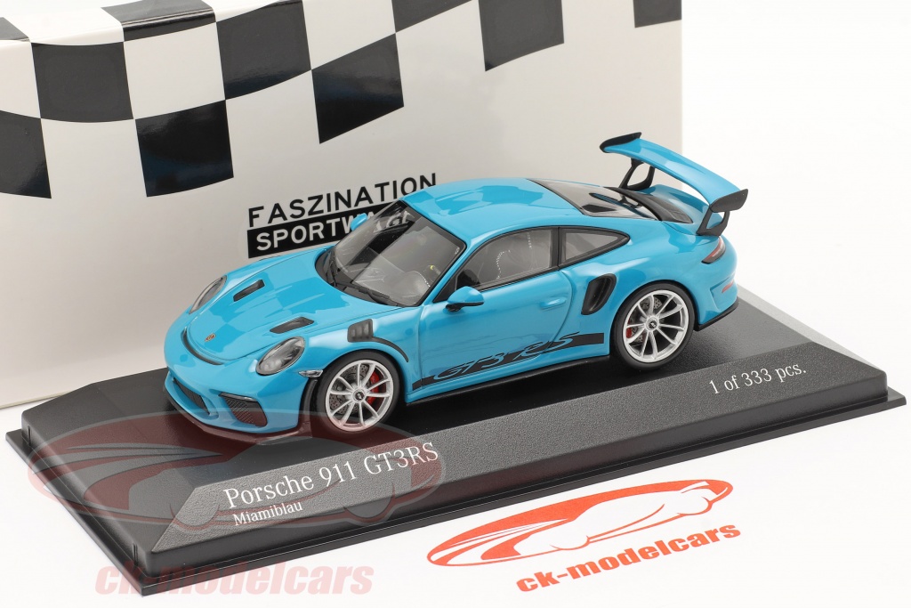 Minichamps 1:43 Porsche 911 (991 II) GT3 RS 2018 miami blue 