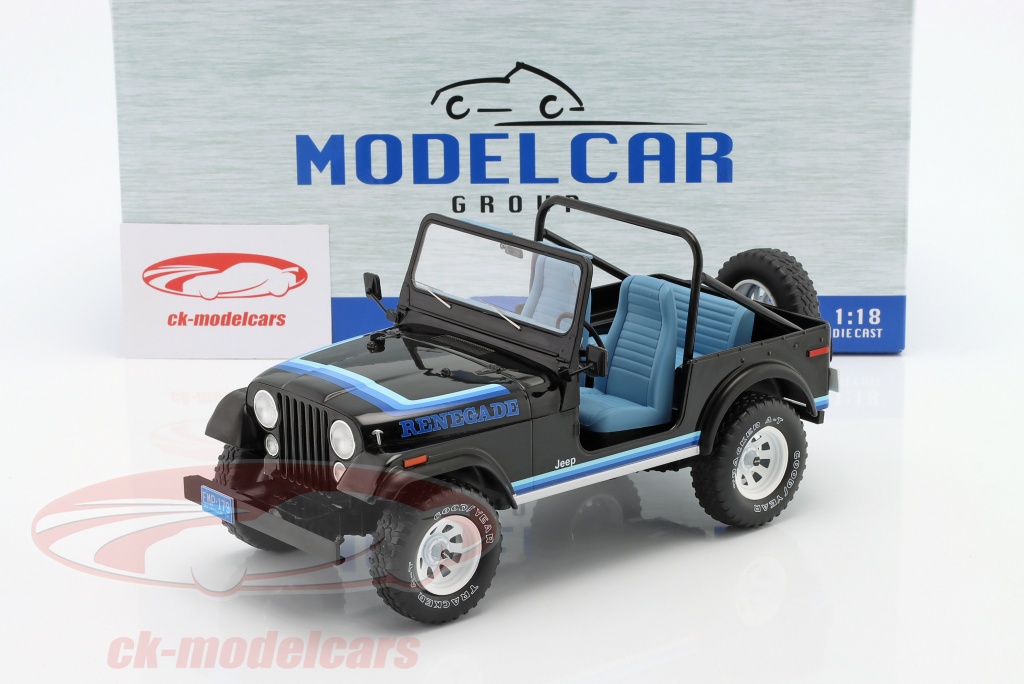 Modelcar Group 1:18 Jeep CJ-7 Renegade year 1980 black / blue MCG18281  model car MCG18281 4052176577806