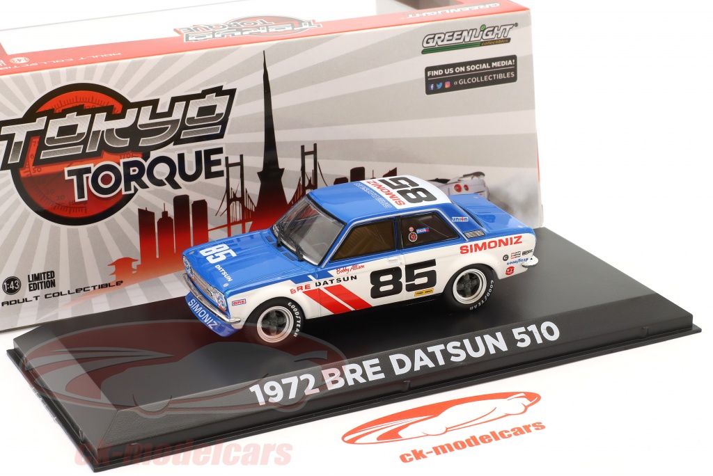 Greenlight 1:43 Bre Datsun 510 #85 Brock Racing Enterprises Tokyo Torque  86345 モデル 車 86345 810027495143