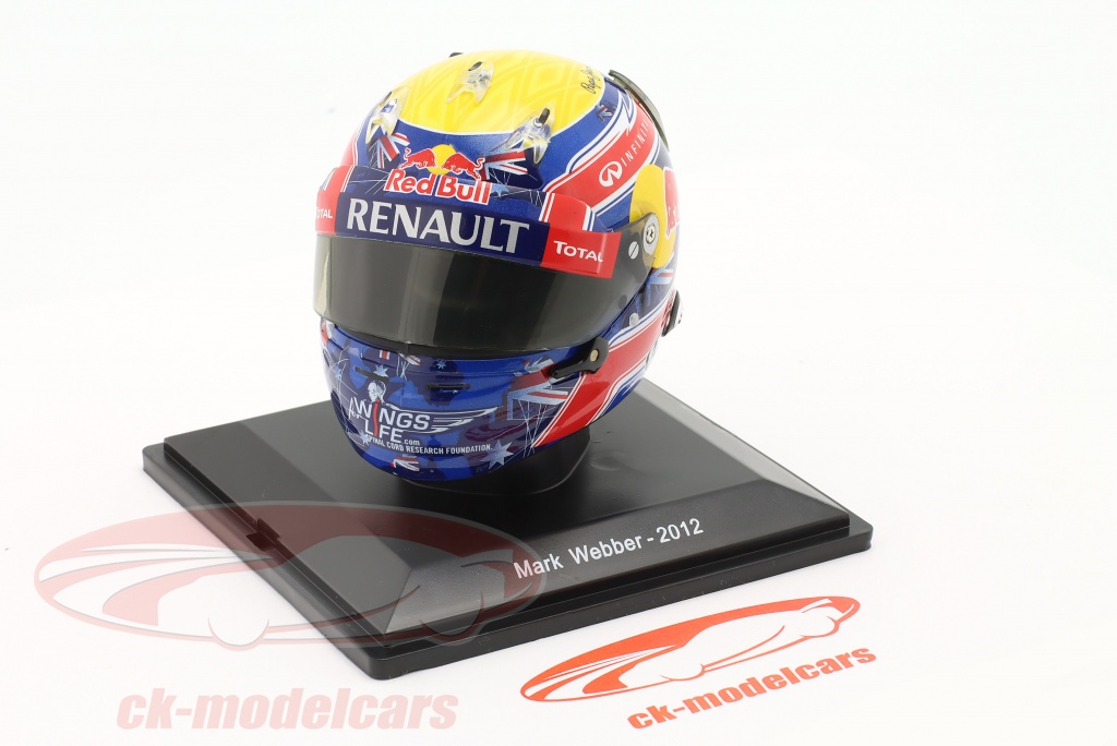 Spark 1:5 Mark Webber #2 Red Bull formula 1 2012 helmet Editions ...
