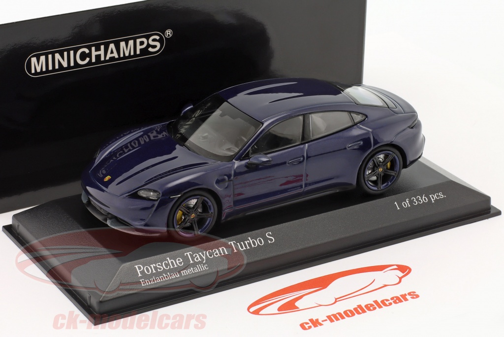 Minichamps 1:43 Porsche Taycan Turbo S year 2019 gentian blue