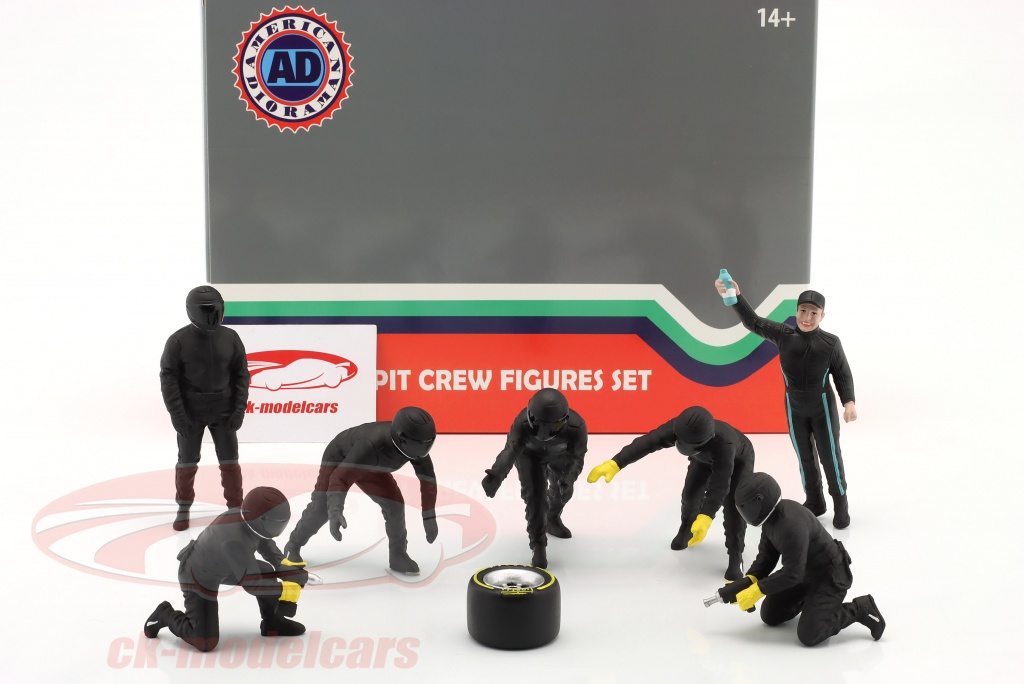 American Diorama 1:18 formula 1 Pit Crew figure set #3 Team Black AD76557  model car AD76557 686162765577
