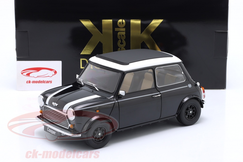 KK-Scale 1:12 Mini Cooper と サンルーフ 黒 メタリック / 白 RHD KKDC120072R モデル 車  KKDC120072R 4260699762696