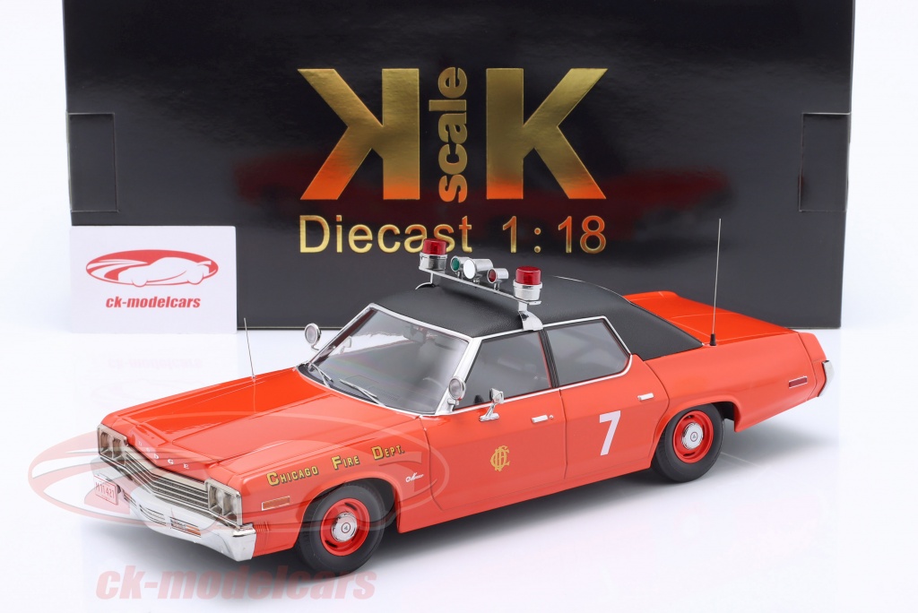 KK-Scale 1:18 Dodge Monaco Fire department Chicago 1974 red 