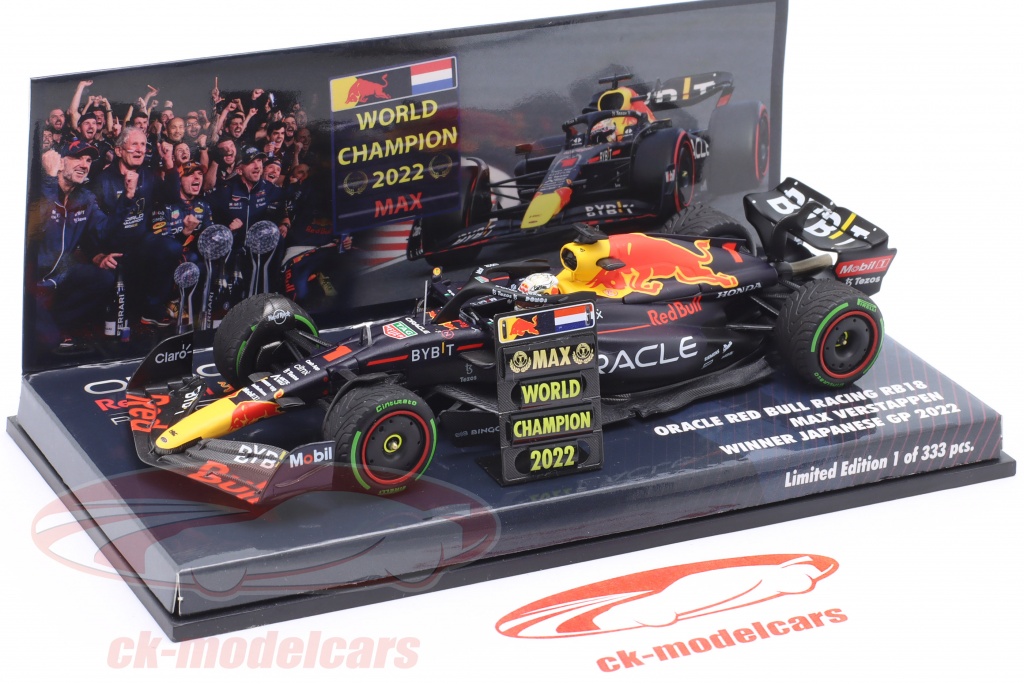 Max Verstappen Red Bull RB18 #1 勝者 日本 GP 式 1 世界チャンピオン 2022 1:43 Minichamps