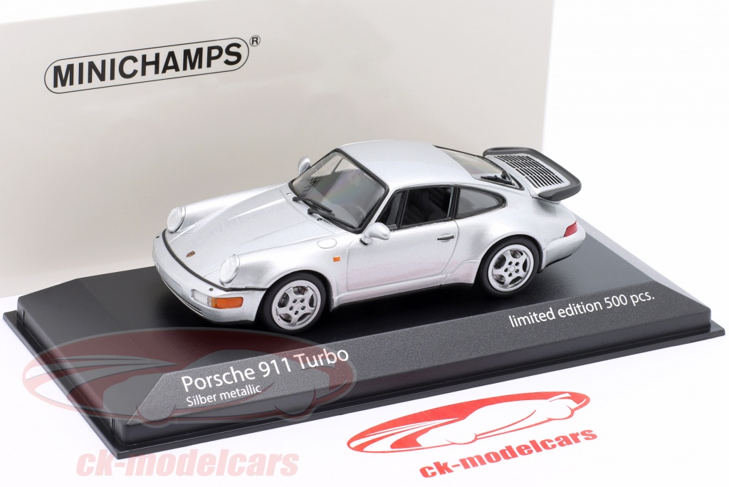 Minichamps 1:43 Porsche 911 (964) Turbo year 1990 silver metallic 