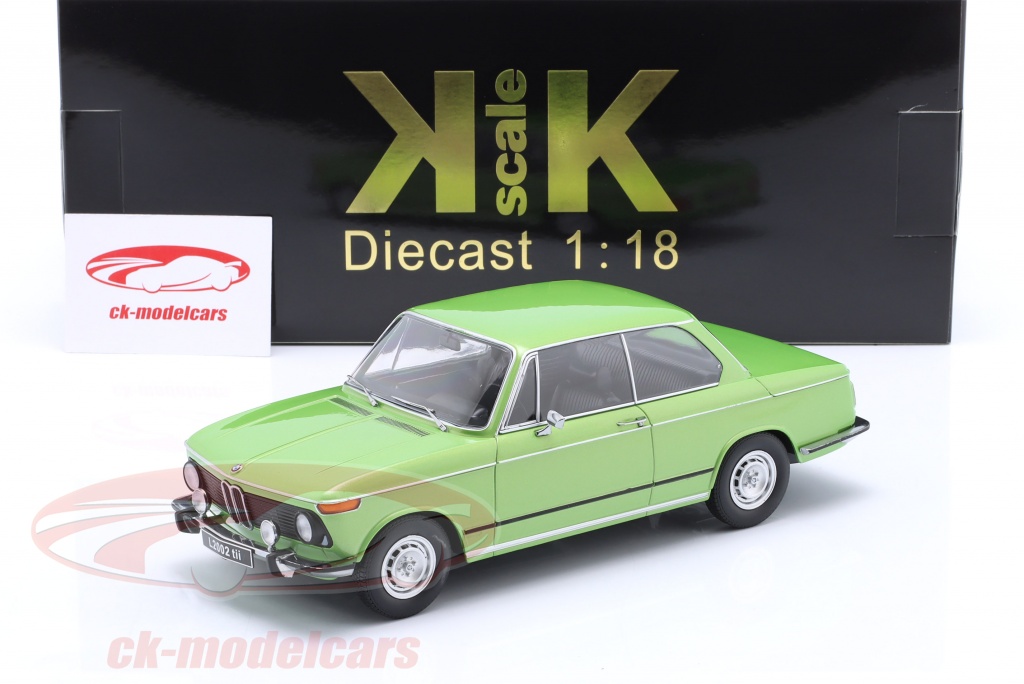 BMW L 2002 tii 2. シリーズ 建設年 1974 緑 メタリックな 1:18 KK-Scale